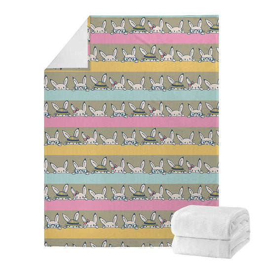 Cartoon Rabbit Pattern Print Blanket
