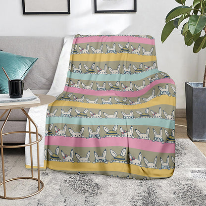 Cartoon Rabbit Pattern Print Blanket