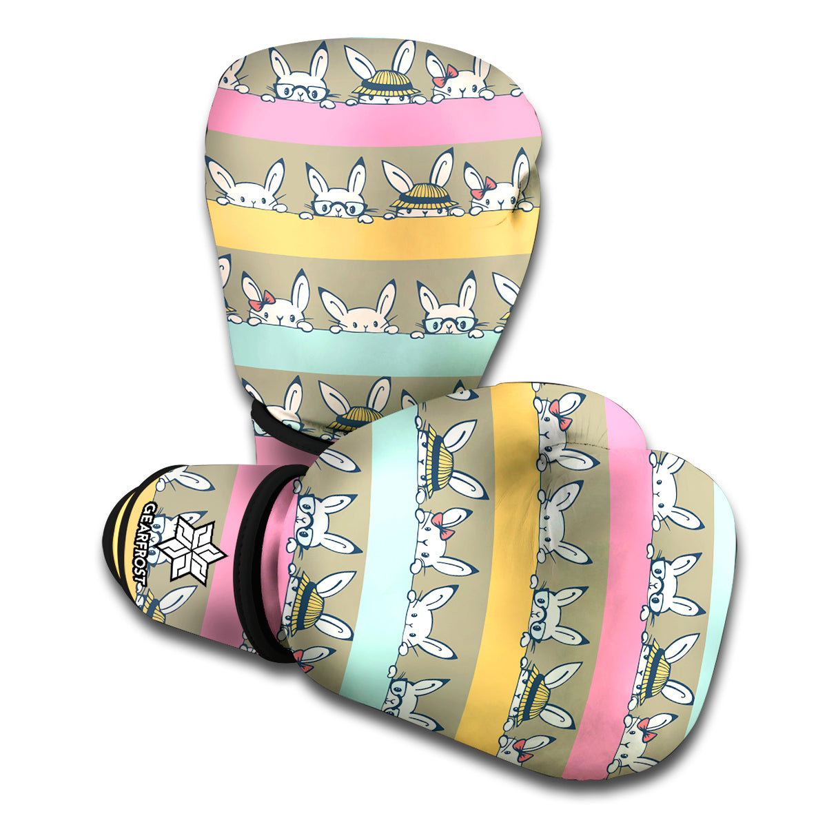 Cartoon Rabbit Pattern Print Boxing Gloves
