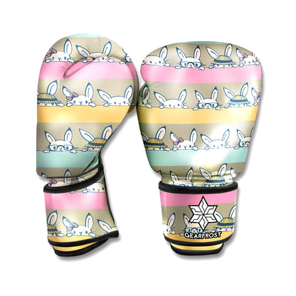 Cartoon Rabbit Pattern Print Boxing Gloves