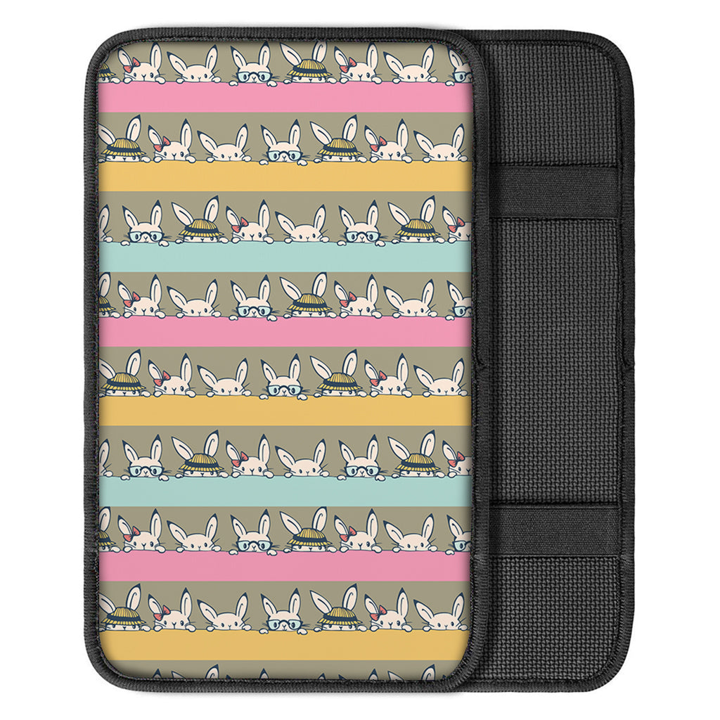 Cartoon Rabbit Pattern Print Car Center Console Cover