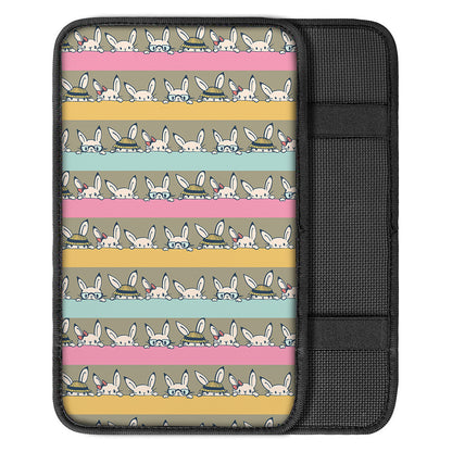 Cartoon Rabbit Pattern Print Car Center Console Cover