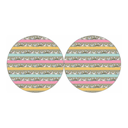 Cartoon Rabbit Pattern Print Car Coasters