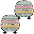 Cartoon Rabbit Pattern Print Car Headrest Covers