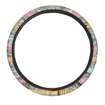 Cartoon Rabbit Pattern Print Car Steering Wheel Cover