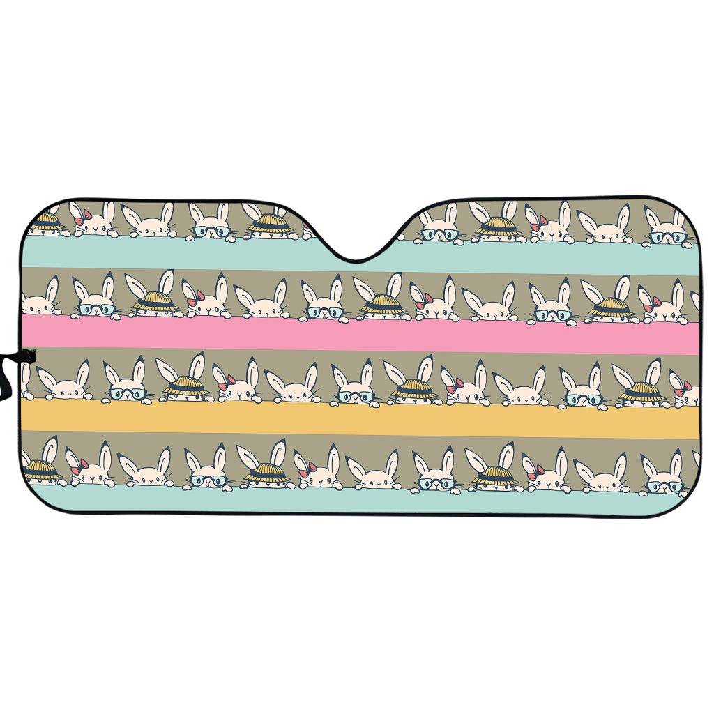 Cartoon Rabbit Pattern Print Car Sun Shade