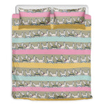 Cartoon Rabbit Pattern Print Duvet Cover Bedding Set