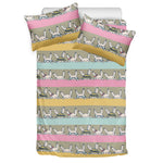 Cartoon Rabbit Pattern Print Duvet Cover Bedding Set