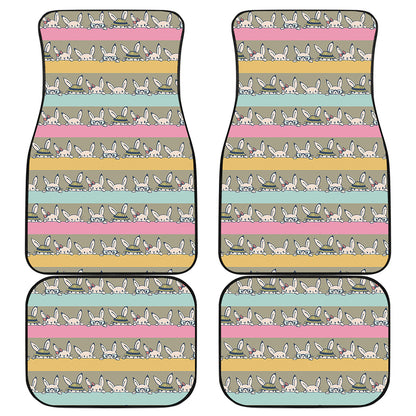 Cartoon Rabbit Pattern Print Front and Back Car Floor Mats
