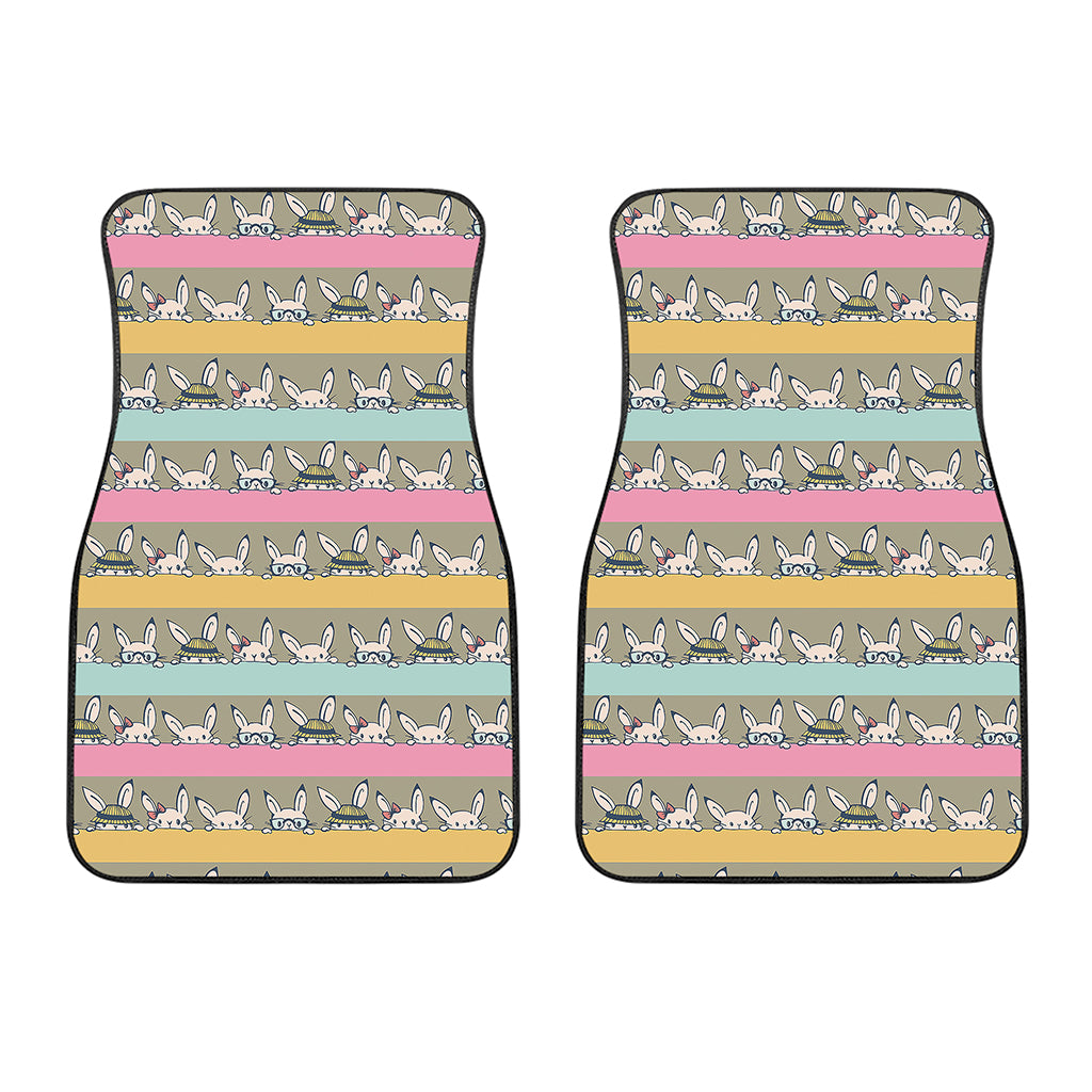 Cartoon Rabbit Pattern Print Front Car Floor Mats