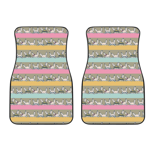 Cartoon Rabbit Pattern Print Front Car Floor Mats