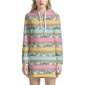 Cartoon Rabbit Pattern Print Pullover Hoodie Dress