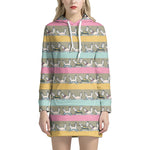 Cartoon Rabbit Pattern Print Hoodie Dress