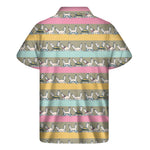 Cartoon Rabbit Pattern Print Men's Short Sleeve Shirt