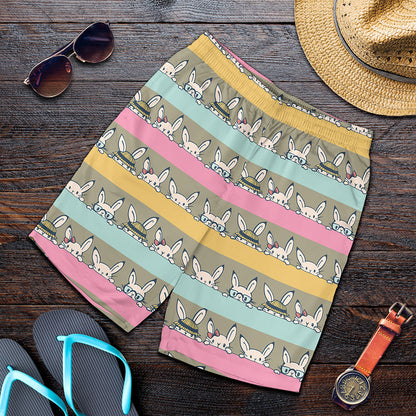 Cartoon Rabbit Pattern Print Men's Shorts