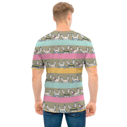 Cartoon Rabbit Pattern Print Men's T-Shirt