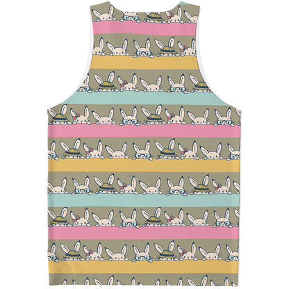 Cartoon Rabbit Pattern Print Men's Tank Top