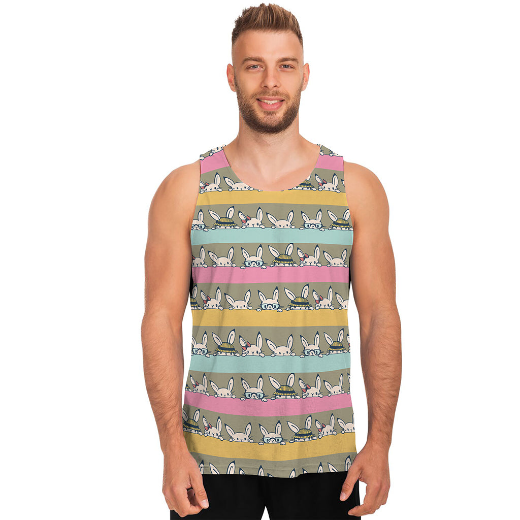 Cartoon Rabbit Pattern Print Men's Tank Top