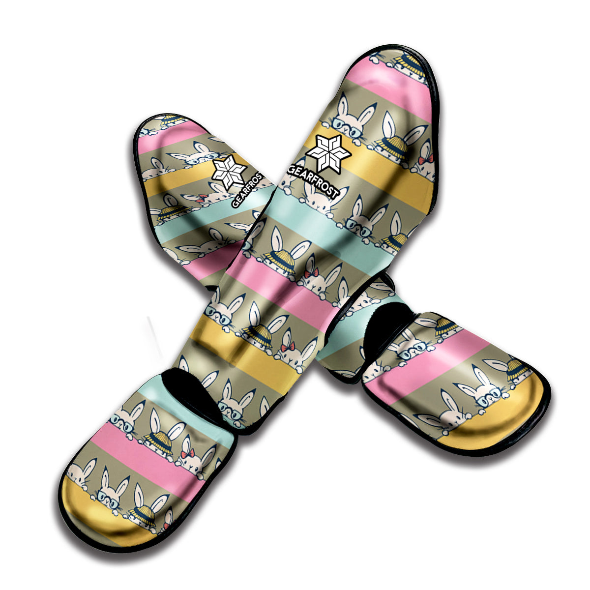 Cartoon Rabbit Pattern Print Muay Thai Shin Guard