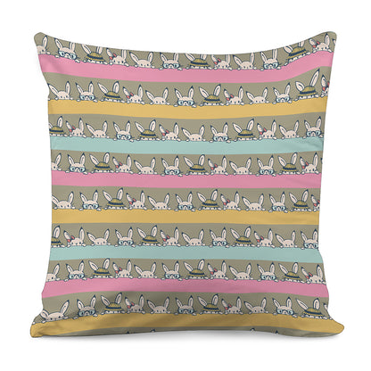 Cartoon Rabbit Pattern Print Pillow Cover