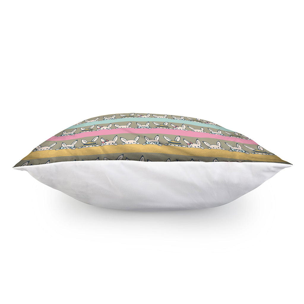 Cartoon Rabbit Pattern Print Pillow Cover
