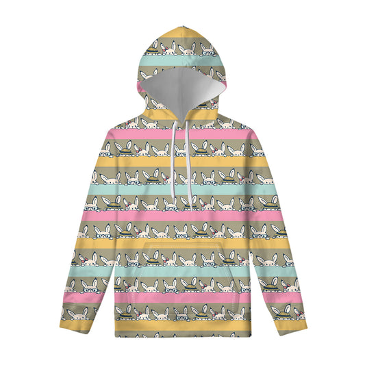 Cartoon Rabbit Pattern Print Pullover Hoodie