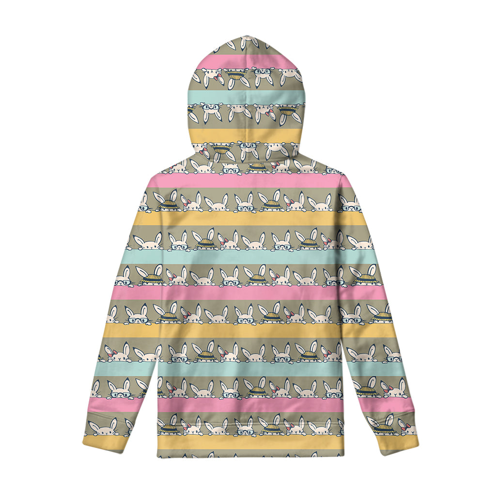 Cartoon Rabbit Pattern Print Pullover Hoodie
