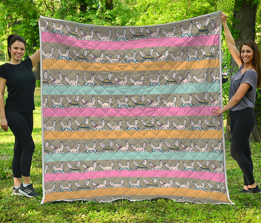 Cartoon Rabbit Pattern Print Quilt