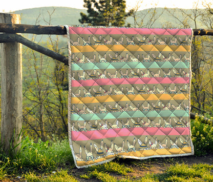 Cartoon Rabbit Pattern Print Quilt