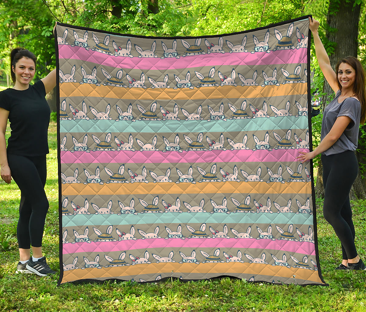 Cartoon Rabbit Pattern Print Quilt