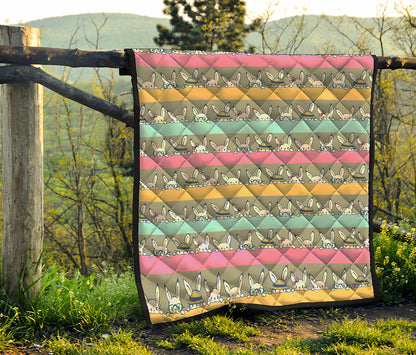Cartoon Rabbit Pattern Print Quilt