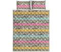 Cartoon Rabbit Pattern Print Quilt Bed Set