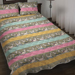 Cartoon Rabbit Pattern Print Quilt Bed Set