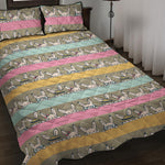 Cartoon Rabbit Pattern Print Quilt Bed Set