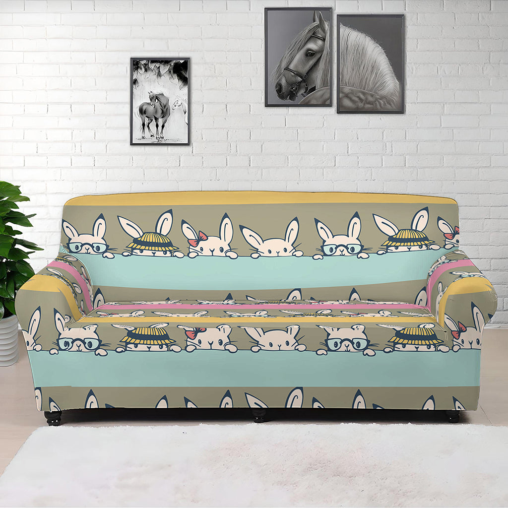 Cartoon Rabbit Pattern Print Sofa Cover