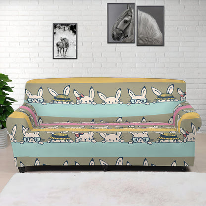 Cartoon Rabbit Pattern Print Sofa Cover