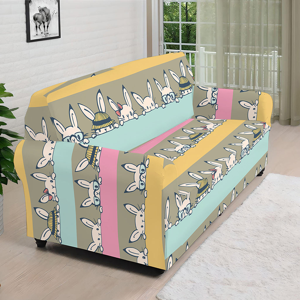 Cartoon Rabbit Pattern Print Sofa Cover