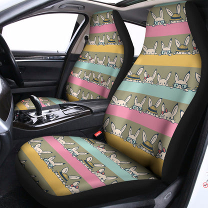 Cartoon Rabbit Pattern Print Universal Fit Car Seat Covers