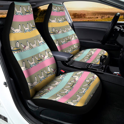 Cartoon Rabbit Pattern Print Universal Fit Car Seat Covers