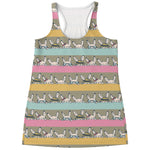 Cartoon Rabbit Pattern Print Women's Racerback Tank Top
