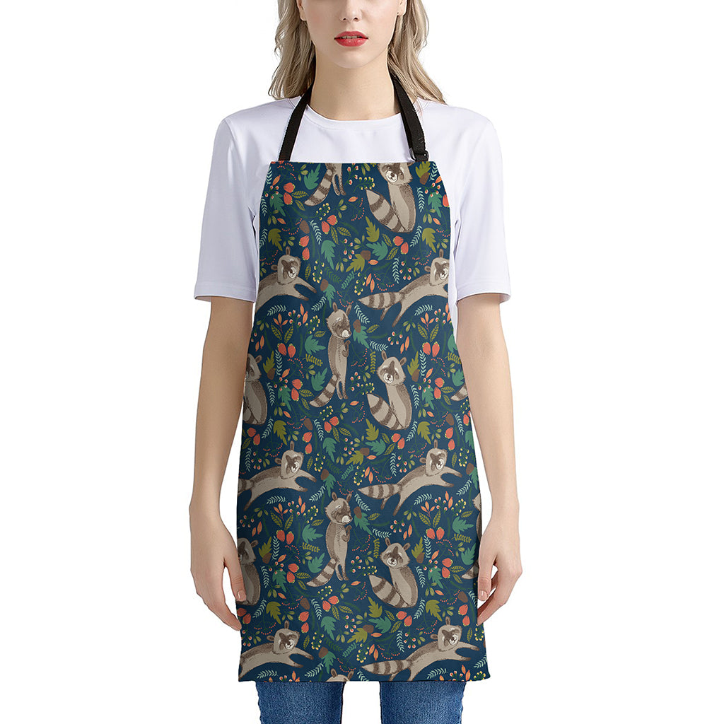 Cartoon Raccoon Pattern Print Apron