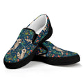 Cartoon Raccoon Pattern Print Black Slip On Sneakers