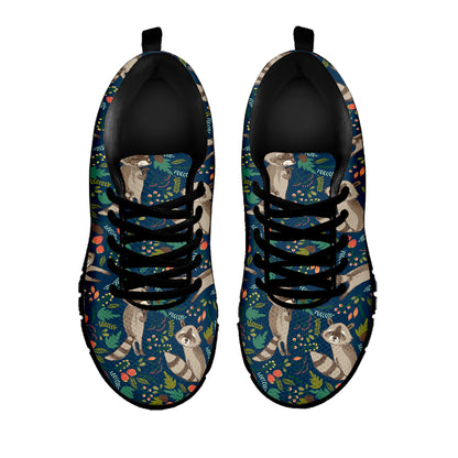 Cartoon Raccoon Pattern Print Black Sneakers