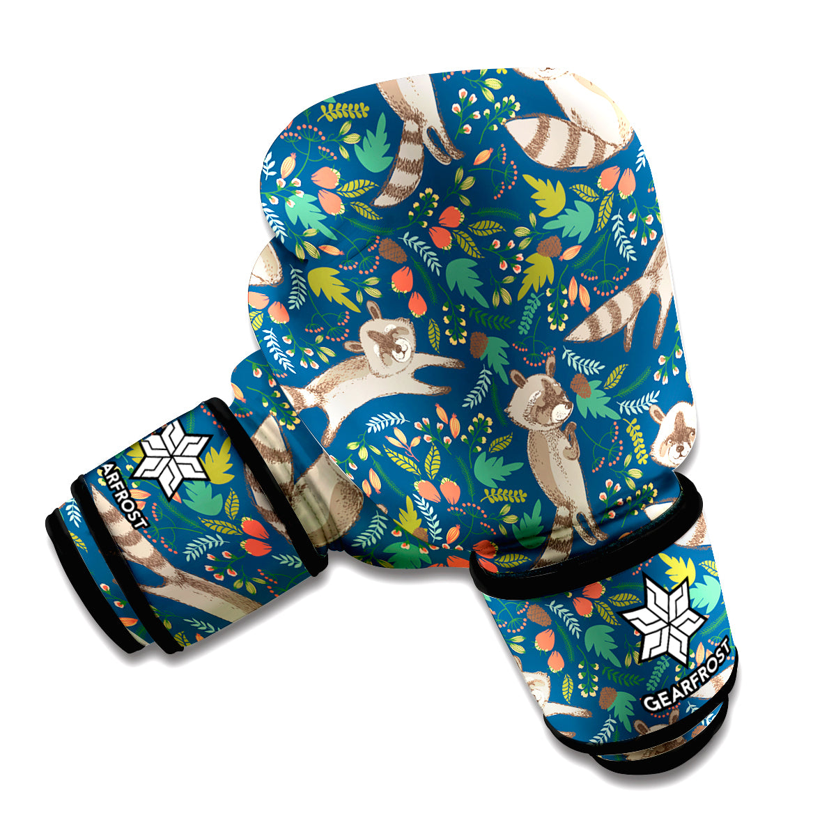 Cartoon Raccoon Pattern Print Boxing Gloves