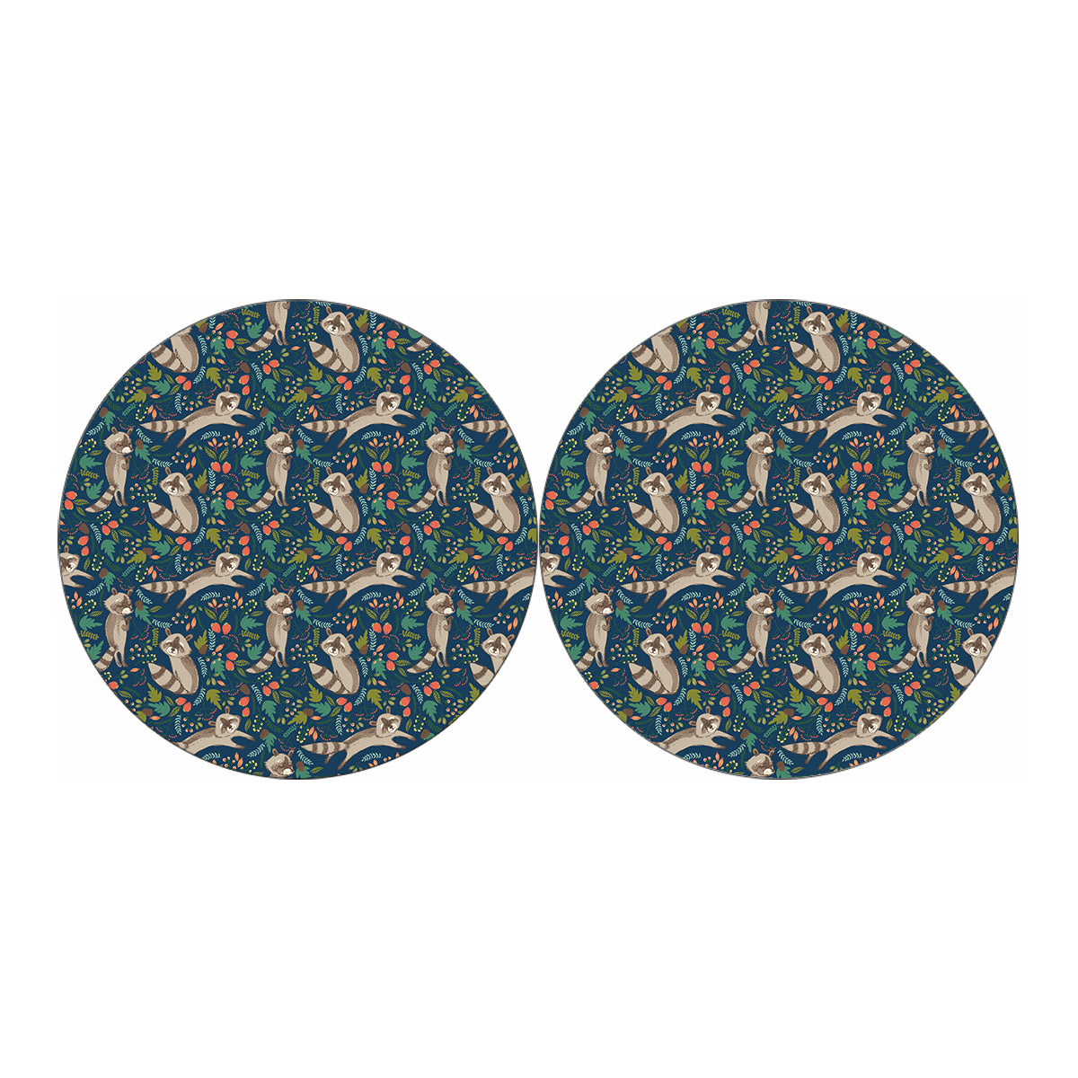 Cartoon Raccoon Pattern Print Car Coasters