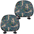 Cartoon Raccoon Pattern Print Car Headrest Covers