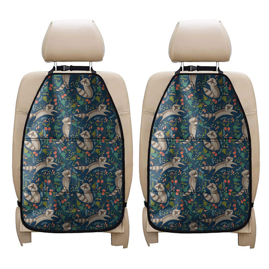 Cartoon Raccoon Pattern Print Car Seat Organizers