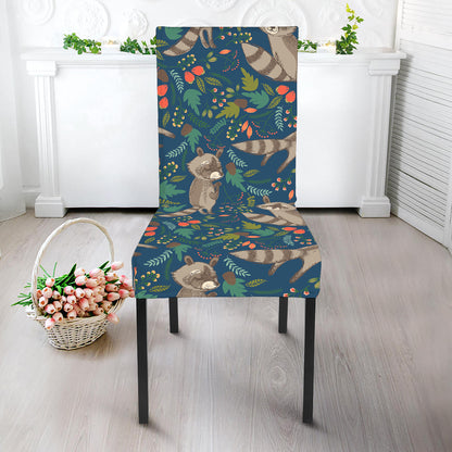 Cartoon Raccoon Pattern Print Dining Chair Slipcover