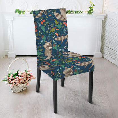 Cartoon Raccoon Pattern Print Dining Chair Slipcover