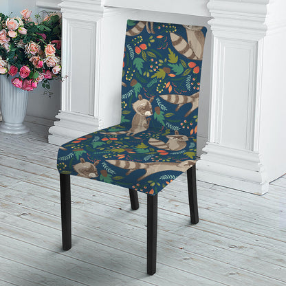 Cartoon Raccoon Pattern Print Dining Chair Slipcover